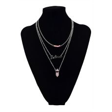 N-5458 2015 New Fashion Letter Chains Natural Stone Pendant Necklace