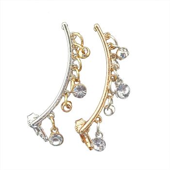 E-3514 European Korean Fashion Style Silver Gold Plated Crystal Ear Cuff