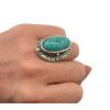 R-1232 New Fashion Vintage Style Turquoise Rings Silver Plated Women Flower Turquoise Rings