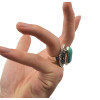 R-1232 New Fashion Vintage Style Turquoise Rings Silver Plated Women Flower Turquoise Rings
