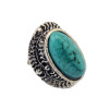 R-1232 New Fashion Vintage Style Turquoise Rings Silver Plated Women Flower Turquoise Rings