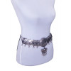N-5648 Bohemian Style Silver Plated Alloy Retro Wide Boho Coin Tassel Pendant Necklace Long Waist Body Belly Chain Jewelry