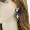 E-3518 2015 European Fashion Popular Silver Plated Crystal Triangle Dangle Earrings