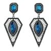 E-3518 2015 European Fashion Popular Silver Plated Crystal Triangle Dangle Earrings
