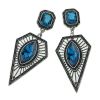 E-3518 2015 European Fashion Popular Silver Plated Crystal Triangle Dangle Earrings