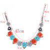 N-5655 European style vintage silver plated rhinestone yellow drop crystal multicolor resin flower wedding bridal choker bib necklace