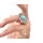 R-1234 New Design Bohemian Style Vintage Silver Retro Big Flower Blue Turquoise Ring for Women Jewelry