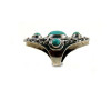 R-1139  Vintage Turkish Silver Custom Carving Antique Persian Turquoise Ring