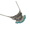 N-5646 Bohemian Vintage Carving Tassel Red Blue Bead Pendant Necklace for Women Costume Jewelry