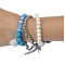 B-0550 New Fashion 3types silver plated alloy resin crystal Tassel dangle Bracelet set