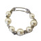 B-0551 New Fashion 3 Pcs Silver Plated Alloy Pearls Dangle Bracelet Set