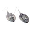 E-3524 Bohemian Fashion Popular Vintage Silver Hollow Carving Flower Earrings