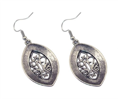E-3524 Bohemian Fashion Popular Vintage Silver Hollow Carving Flower Earrings