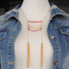 N-5667 New Fashion Gold Silver Plated Colorful Crystal Beads Long Tassel Chain Pendant Necklace