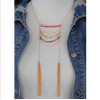 N-5667 New Fashion Gold Silver Plated Colorful Crystal Beads Long Tassel Chain Pendant Necklace