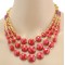New European gold plated alloy enamel square rhinestone multilayer resin gem  Choker Necklace N-3010