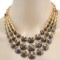 New European gold plated alloy enamel square rhinestone multilayer resin gem  Choker Necklace N-3010