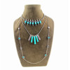 N-5678 New Bohemian Fashion Silver Turquoise Bead Round  Charms Women Multi Layer Necklace Gold Chains Fine Jewelry Accessories