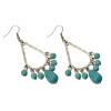 E-3528 New Fashion Bohemia Tibet Silver Water Drop Turquoise Dangle Earrings