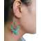 E-3528 New Fashion Bohemia Tibet Silver Water Drop Turquoise Dangle Earrings
