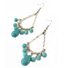E-3528 New Fashion Bohemia Tibet Silver Water Drop Turquoise Dangle Earrings