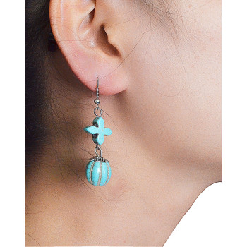 E-3527 Bohemian Style Tibetan Silver  Waterdrop Shape Bead Tassel Long Dangling Earrings for Women