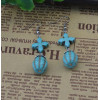 E-3527 Bohemian Style Tibetan Silver  Waterdrop Shape Bead Tassel Long Dangling Earrings for Women