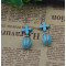 E-3527 Bohemian Style Tibetan Silver  Waterdrop Shape Bead Tassel Long Dangling Earrings for Women