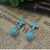 E-3527 Bohemian Style Tibetan Silver  Waterdrop Shape Bead Tassel Long Dangling Earrings for Women