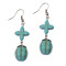 E-3527 Bohemian Style Tibetan Silver  Waterdrop Shape Bead Tassel Long Dangling Earrings for Women