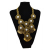 N-5689 Bohemia Vintage Turkish Gyspy Golden Silver Plated Big Gem Coin Pendant Choker Necklace luxury Statement Necklace