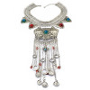 N-5692 Fashion Exaggerated Engraved Elephant Vintage Silver Golden Plated Coins Resin Beads Pendant Tassel Round Choker luxury Statement Necklace