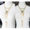N-5699 The new European and American trade jewelry accessories multi-national wind turquoise tassel necklace chain pendant set