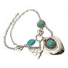 N-5697 New Fashion Bohemia Vintage Gyspy Silver Plated Big turquoise Pendant Chain Statement Necklace