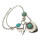N-5697 New Fashion Bohemia Vintage Gyspy Silver Plated Big turquoise Pendant Chain Statement Necklace