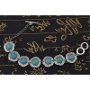B-0563 Gypsy Tibetan Vintage Silver Bangle Bracelet Link Chain Flower Nature Turquoise Stone Bracelet for Women Jewelry Accessories