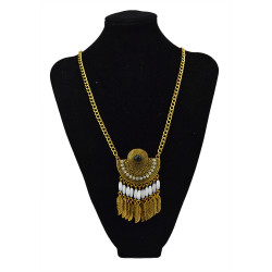 N-5707 Vintage Style sliver golden plated black beads crystal Rhinestone long Tassel leaf drop pendant statement necklace