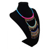 N-5704 Bohemian handmade colorful beads and ropes multilayer tassel long pendant necklace