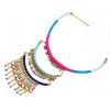 N-5704 Bohemian handmade colorful beads and ropes multilayer tassel long pendant necklace