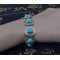 B-0567 New Fashion Vintage Silver Bangle Bracelet Jewelry Accessories Heart Shaped Nature Turquoise Stone Bracelet for Women