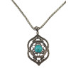 N-5709 New Fashion Turquoise Pendant Choker Necklace Bracelet Earrings Set for Women