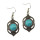 N-5709 New Fashion Turquoise Pendant Choker Necklace Bracelet Earrings Set for Women