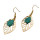 E-3538 New Bohemia Fashion Gold Plated Turquoise Beads Leaf Dangling Earrings