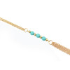 F-0271 European style gold plated long tassel blue beads waist body chain jewelry for girls