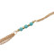 F-0271 European style gold plated long tassel blue beads waist body chain jewelry for girls