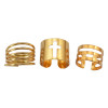 R-1239 New Arrival European Fashion Shiny Punk Polish Gold Stack Plain Band Midi Mid Finger Knuckle Rings Set for Women Rock Jewelry