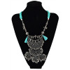 N-5717 European style multilayer resin beads back string with small bell with flower shape pendant necklace luxury Statement Necklace