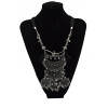 N-5717 European style multilayer resin beads back string with small bell with flower shape pendant necklace luxury Statement Necklace