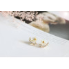 E-3547 New European Korean Fashion Popular Shell Flower Crystal Silver Plated Ear Stud  Earrings