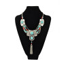 N-5357 European style silver/gold plated alloy Carving resin tassel necklace earring set